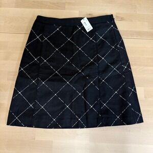 The Limited Black‎ White Diamond Pattern A-Line Midi Skirt Size 0 New With Tags